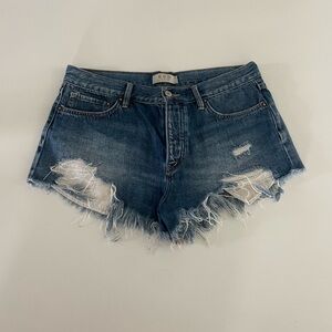Free People Mid Rise Jean Shorts